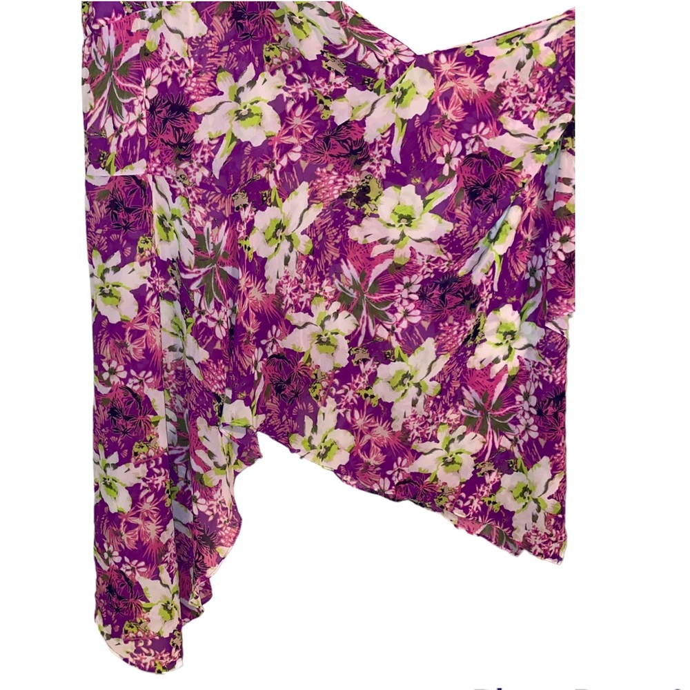 Victorias secret floral low cut beach handkerchief dress bikini coverup size M - Picture 3 of 5